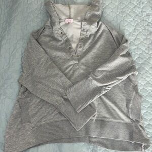Pink Lily Gray Hoodie Sweatshirt